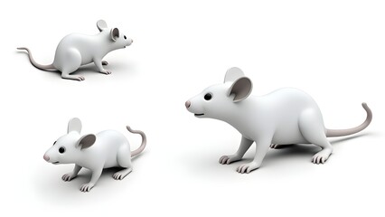 Obraz premium 3d mouse white background
