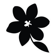 Black and white illustration of delphinium , flower silhouette vector designs.