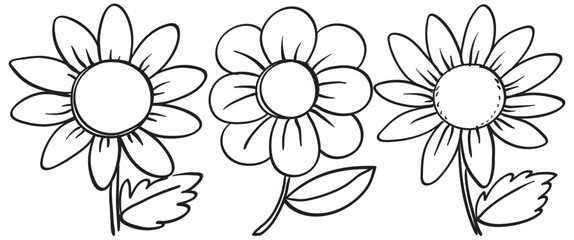 Simple Floral Doodle Vector Illustration