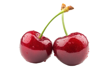 two cherries isolated on white