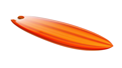 Vibrant Orange Surfboard Designed for Exciting Water Adventures with a Transparent Background