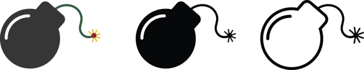 bomb ball symbol icon in vector