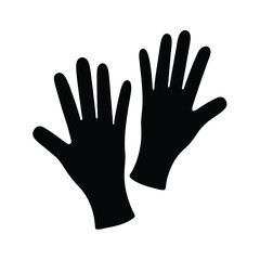 driving gloves vector silhouette icon, black and white illustration of footwear.