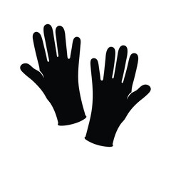 driving gloves vector silhouette icon, black and white illustration of footwear.