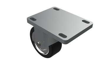 Industrial Swivel Caster Wheel with Top Plate Mounting with Black Rubber Wheel and Steel Bracket...