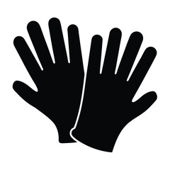 driving gloves vector silhouette icon, black and white illustration of footwear.