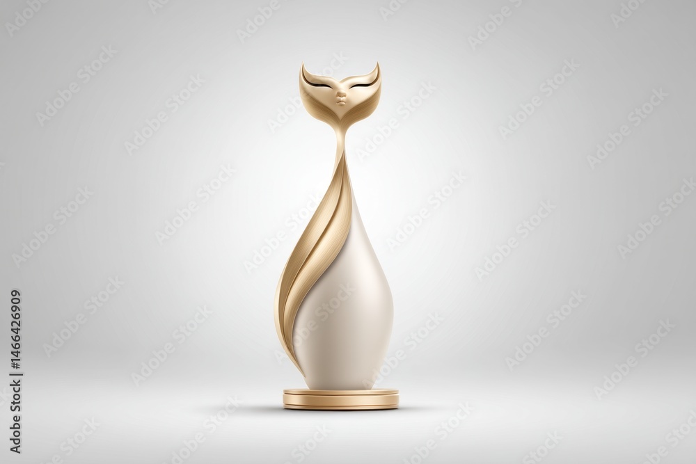 Aufkleber minimalist flame icon shaped like a tongue with soft golden gradient on clean white background