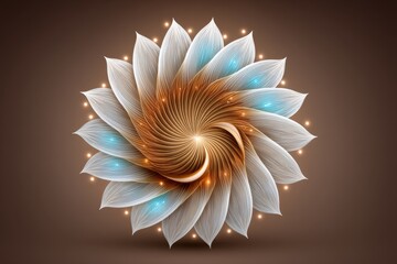 Stylized flame illustration in spiral motion resembling whisper of wind and spirit