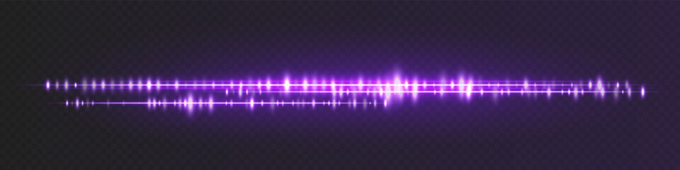 Obraz premium Pink vivid waveform featuring split amplitude lines and bright spikes, designed for music editing, podcast audio visuals or smart device UI feedback.