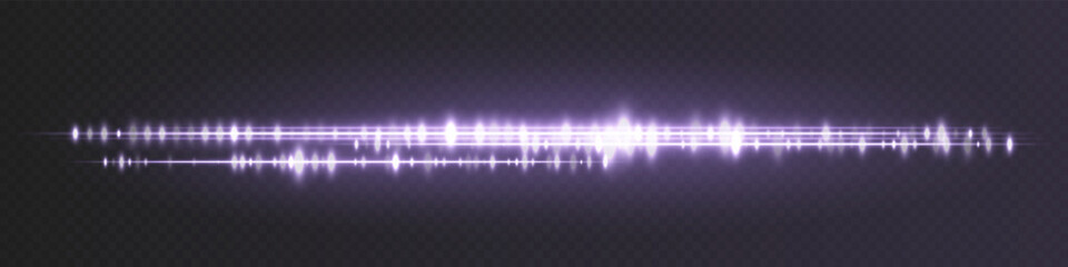 Purple glowing sound visualization with double wave lines and dense amplitude spikes, perfect for futuristic sound systems