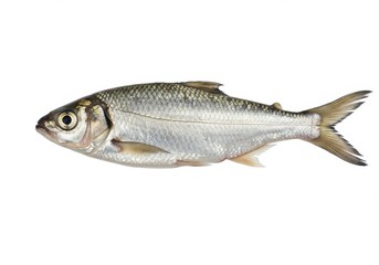 Obraz premium Freshwater sprat fish on white background, close up view
