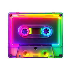 Rainbow Cassette Tape: Retro 80s Music Background