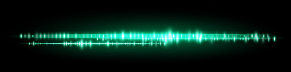 Bright blue waveform with soft glowing light and triple layered amplitude lines, designed for futuristic sound interfaces or voice screens.