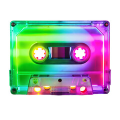 Naklejka premium Rainbow Cassette Tape Music Background