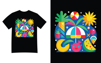 colourful t-shirt design black background