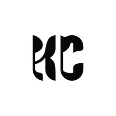 KC monogram logo design letter text name symbol monochrome logotype alphabet character simple logo