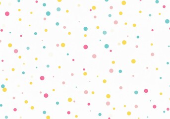 Confetti background with pink yellow and blue dots on white for celebration