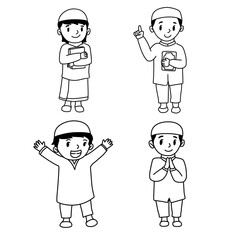 cartoon illustrations of Muslim boys