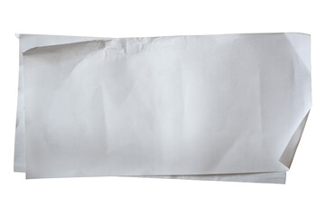 Two crumpled blank receipt papers on white background