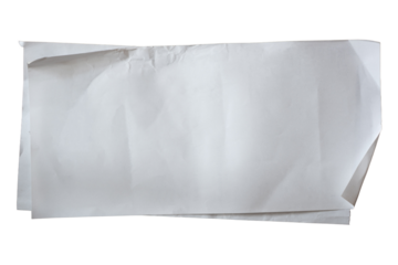 Two crumpled blank receipt papers on white background