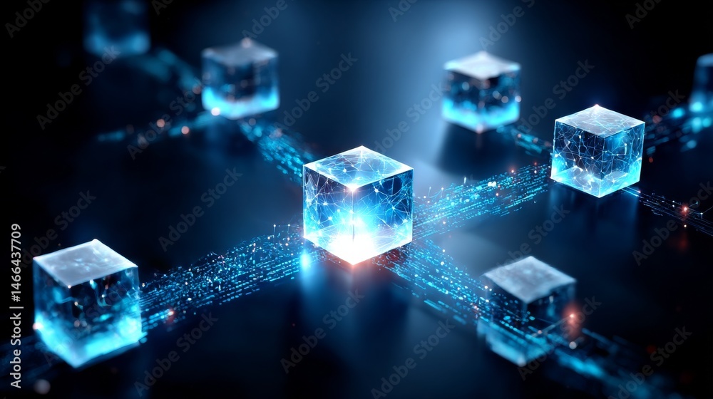 Poster Interconnected Luminescent Data Cubes: Visualizing Blockchain, Artificial Intelligence, and Network Connectivity 