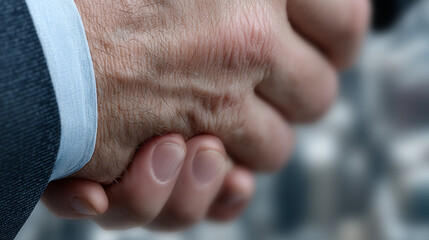 Fototapeta premium Professional Business Handshake in Office Setting Showcasing Collaboration and Agreement Between Partners