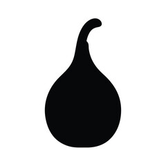 fig vector silhouette icon, black and white illustration of fruits.