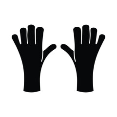 fingerless gloves vector silhouette icon, black and white illustration of footwear.