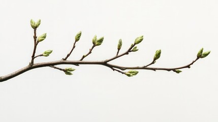 Fototapeta premium Bare tree branch with new buds