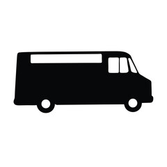 food truck , black and white illustration of vehicles.