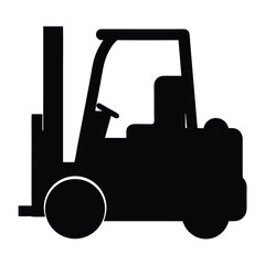 forklift , black and white illustration of vehicles.