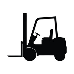 forklift , black and white illustration of vehicles.
