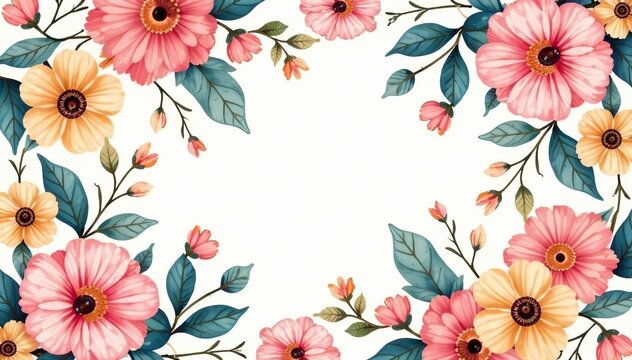 Abstract hand-drawn floral pattern with bohemian vibes in pastel tones, nature, botanical, artistic