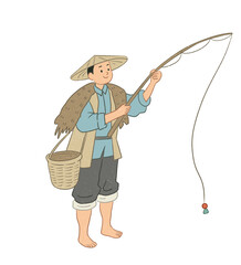 man with fishing tackle