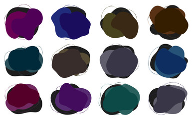 Deep tones of color shape set　有機的流体　ダークトーンの流体シェイプセット　タイトルデザイン