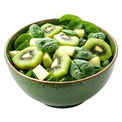 Luminous Green Bowl III Refreshing Blend of Spinach Isolated on Transparent Background