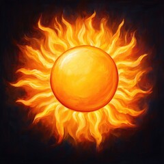 Naklejka premium Glowing Sun in Darkness