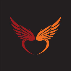 Fototapeta premium Phoenix Wing Logo Icon for Rebirth Symbolism