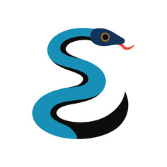 river snake vector art illustration on white background