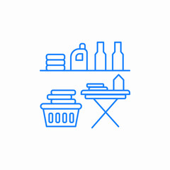 laundry room or washing and ironing corner icon sign vector