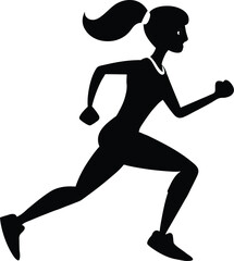 A running lady silhouette vector illustration.