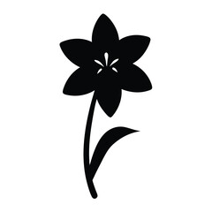 Black and white illustration of gladiolus , flower silhouette vector designs.