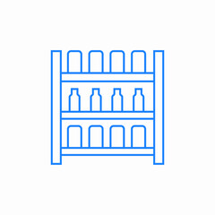 shelf with bottles icon sign vector