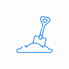 shovel digging in soil icon sign vector
