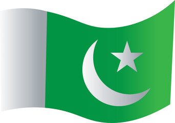 This vector illustration shows a Pakistan flag button, a national symbol of the country with its star and crescent, next to the Saudi Arabia flag, another national banner from Asia