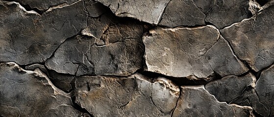 Cracked wall texture with a dark background creating an eerie and abstract visual element