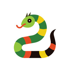 Naklejka premium Lucius snake vector art illustration on white background
