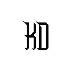 KD monogram logo design letter text name symbol monochrome logotype alphabet character simple logo