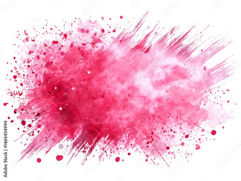 Poster abstract crimson splash: vibrant watercolor texture with dynamic strokes and splatters on white back