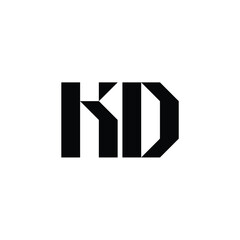 KD monogram logo design letter text name symbol monochrome logotype alphabet character simple logo